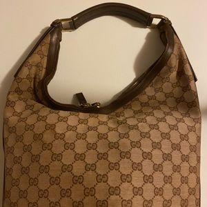 Gucci Canvas and Leather GG Hobo